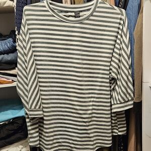 Shein size large green stripe tee
